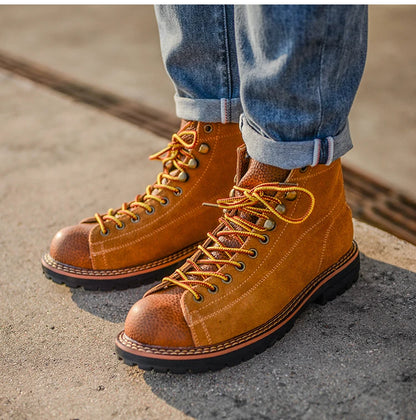 Handmade Autumn Winter New British Men Casual Leather Shoes Dress Cow Suede Ankle Boots Tooling Outdoor Work Desert Boots