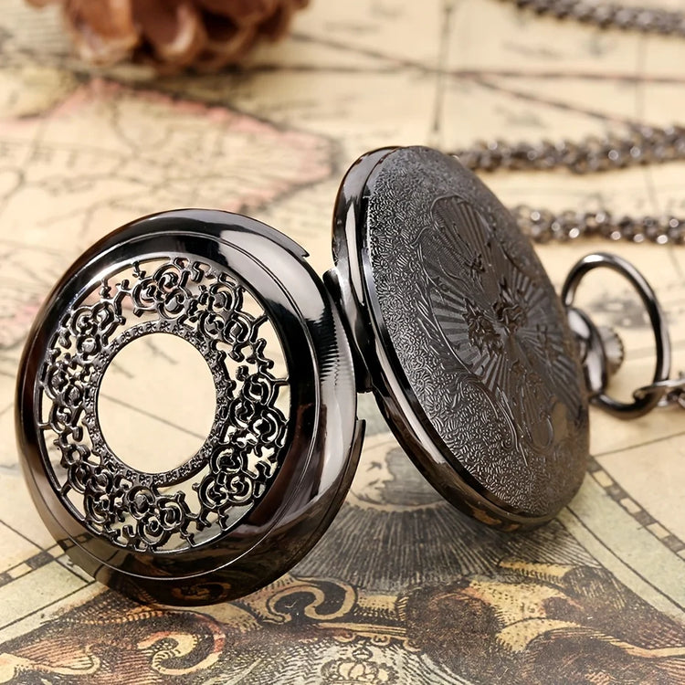 1pc Antique Bronze American Pocket Watch Pendant - Unique Collectible Timepiece with Vintage Charm