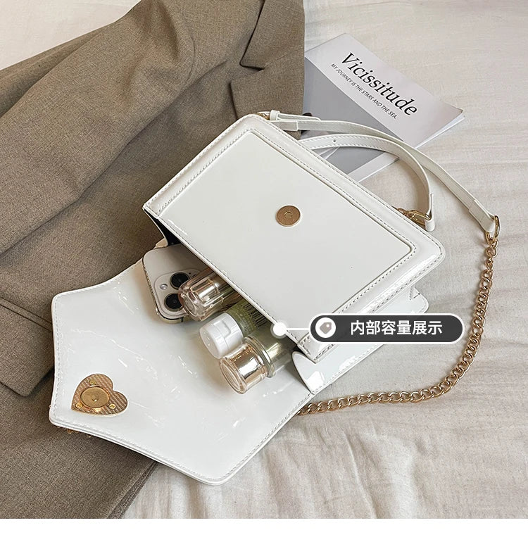 Light Luxury Burgundy Handbags for Women Trendy Versatile Buckle Flip Shoulder Bags Female Casual Commuting Chain Crossbody Bag