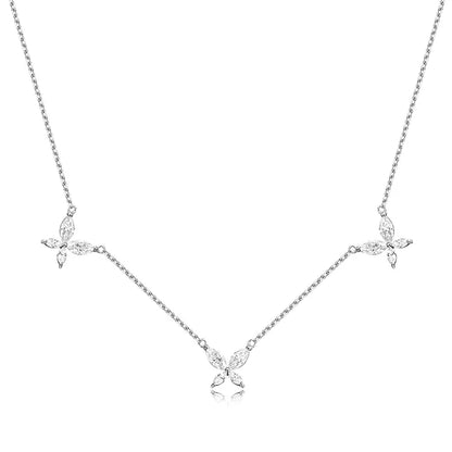 Smyoue 18K Plated Marquise Cut Moissanite Necklace Pendant for Women Girls Gift Lab Diamond Chain 925 Sterling Silver Jewelry