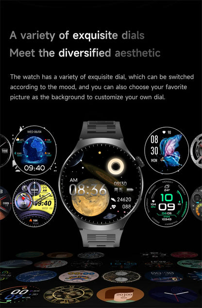LAXASFIT 1.52" HD Smart Watch Game Dial Dynamic Dial Bluetooth Call Voice Assistant Fitness Tracker Wireless Charging