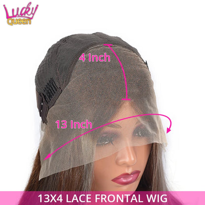 Highlight Pink Brown Dark Root Closure Wig Real Hair 13x6 13x4 HD Lace Front Human Wig For Women Pre Plucked Body Wave Glueless