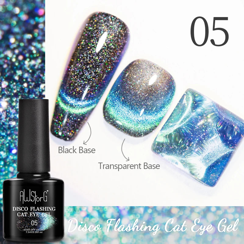 7.5ml Golden Light  Magnetic Gel Golden Gems Magnetic Gel Nail Polish Cat Nail Sparkling Glitter Semi Permanent Varnish