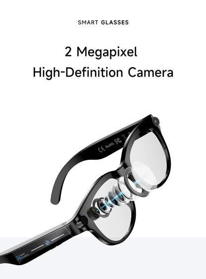 2026 AI Smart Glasses AI Translation Sunglasses Bluetooth Calling Music Player Camera Control Anti-blue Light Glasses  Men Women