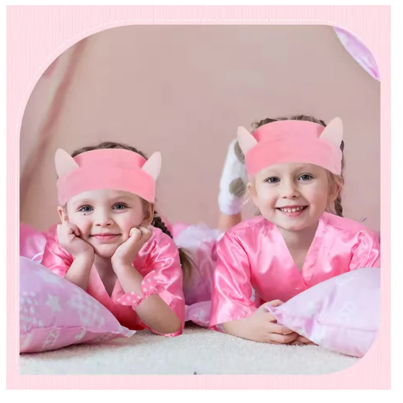 5 Pack Spa Robes for Party Sleepover Slumber Birthday Party Squad Robes DIY Silk Satin Bathrobes with Headband