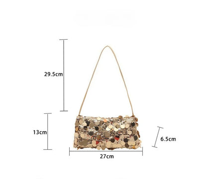 Sequin Evening Party Shoulder Bags for Women Lightweight Portable Ladies strap Crossbody Bag Solid Color fashion Female Handbag
