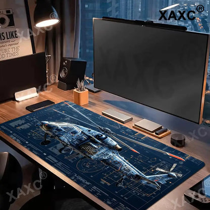 Rolling in the Sky: Professional Helicopter Cockpit Mouse Pad - XXL Gaming Desk Mat for Flight Simulator & Office XAXC