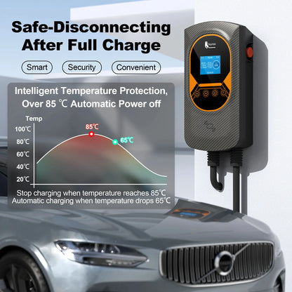 Feyree EV Charging Station 32A Electric Vehicle Car Charger EVSE Wallbox Wallmount 7.6/11/22KW Type2 Cable IEC62196 APP Control