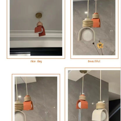 Japanese Wabi-sabi Bedroom Bedside Lighting Retro Macaron Chandelier Lights American Bar Pendant Lights Luminaria LED