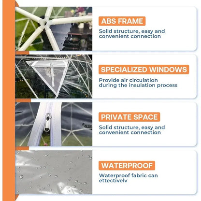Upgraded Weatherproof Geodesic Dome Greenhouse Bubble House Camping Tent for 2-4 People, Suitable for Garden, Outdoor, and Party