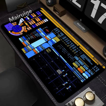 Starship Blueprint Pad Desk Pad Mouse Pad Gamer Computer Cabinet Star Trek Game Office Accessories Keyboard Anime Extended Large