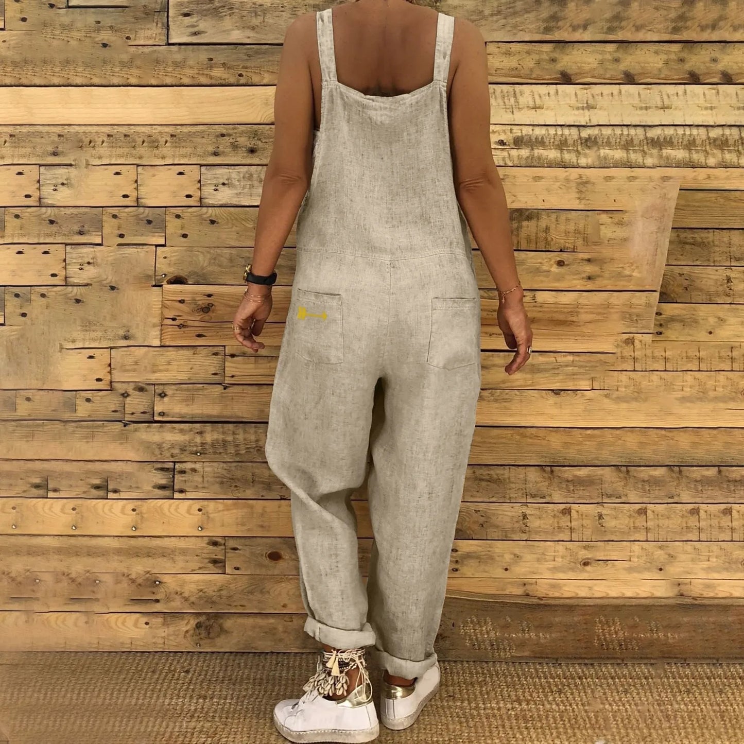 Women Plus Size Overalls Jumpsuits Casual Solid Loose Dungarees Romper Baggy Retro Fashion Trend Classic All-Match Jumpsuits