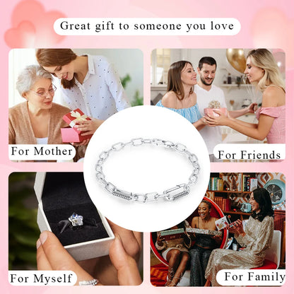 New Bracelet 925 Sterling Silver Diamond Clasp Me Bracelet Charm Beaded Women DIY Jewelry Make Holiday Hot Gifts