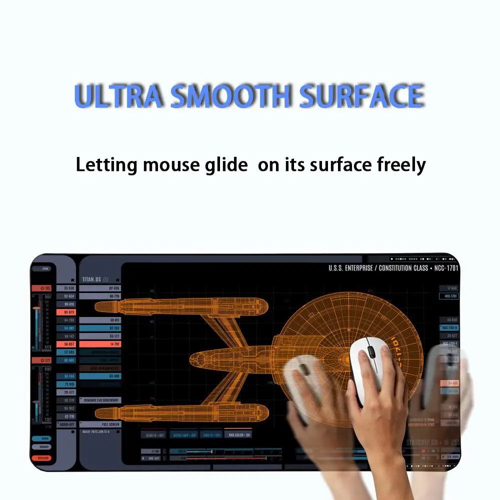 Spaceship Design XXL Gaming Mouse Pad, Non-slip Stitched Edge Desk Mat, Keyboard Mat, Computer Accessories for PC Gamers,100x50