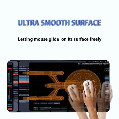 Spaceship Design XXL Gaming Mouse Pad, Non-slip Stitched Edge Desk Mat, Keyboard Mat, Computer Accessories for PC Gamers,100x50