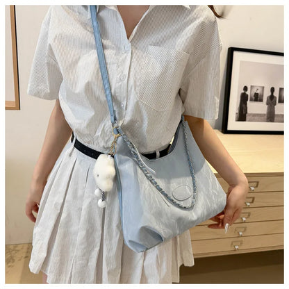 New Summer Chain Commuting Bag, Casual Student Soft Face Large Capacity Bag for Women, Fashion Single Shoulder Crossbody Bags