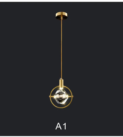 Crystal Led Pendant Lights Kitchen Fixture Suspension Bedside Hanging Lamp Nordic Loft Living Room Dining Room Indoor Home Decor