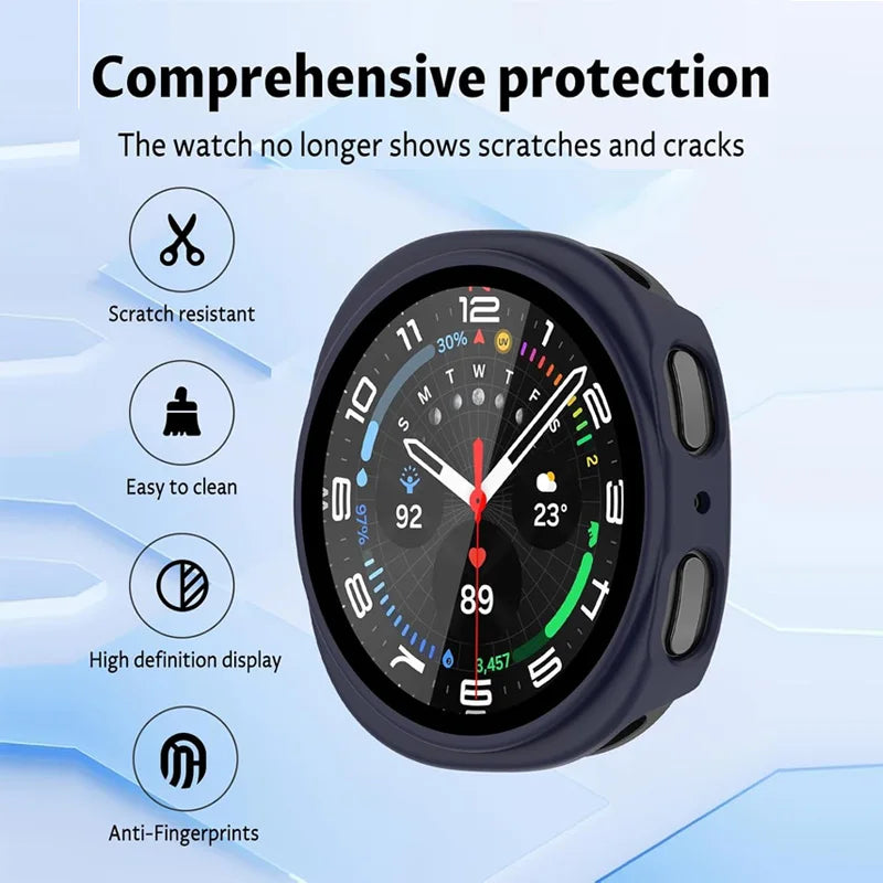 Tempered Glass+Case for Samsung Galaxy Watch 8 44mm 40mm Full PC bumper Cover Screen Protector Galaxy Watch 8Classic Accessories