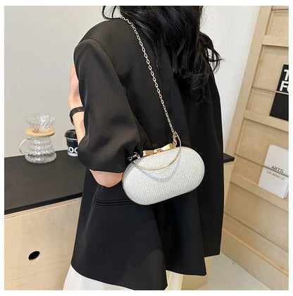 Luxury Sequined Hand-held Dinner Bag, Elegant Style Bag, High-end Chain Single-shoulder Crossbody Bag, Handbag for Wedding Party