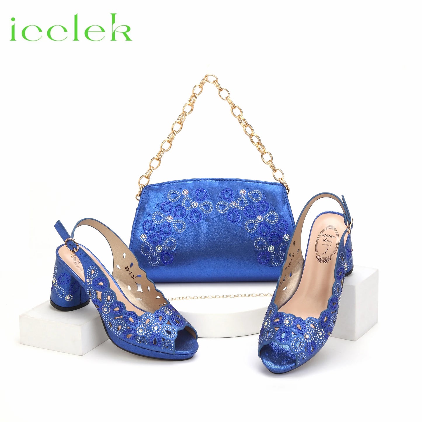 New Fashionable Coffee Color Peep Toe Ladies Shoes Matching Bag Set For Nigerian Women Wedding Party Pump