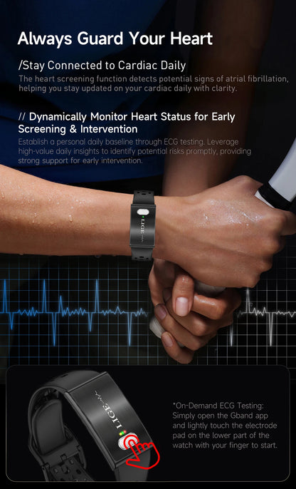 LIGE 2026 ECG+PPG Nursing Grade Smart Bracelet HRV Body Fat BMI Blood Pressure Body Temperature Men Women Health Sports Watches