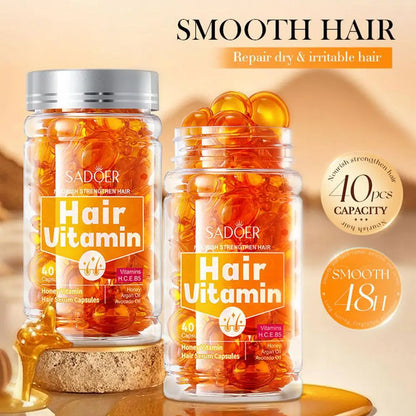 Hair Care Essence Capsules Bee-Infused For Women & Men Hair Care Oil Smooth Repair Damaged Hair Treatment Serum,Vitamin A,E,H,B5