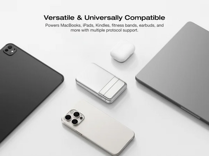 ECOFLOW Rapid Power Bank Wireless 5000mAh, Qi2 Certified Ultra-Fast Magnetic Portable Charger with Stand & Built-in USB-C Cables
