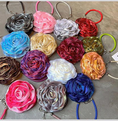 Party Clutch Fairy Hostess Flower Silk Mini Banquet Lipstick Key Purse Luxury Tote Designer Lady Prom Crossbody Handbags