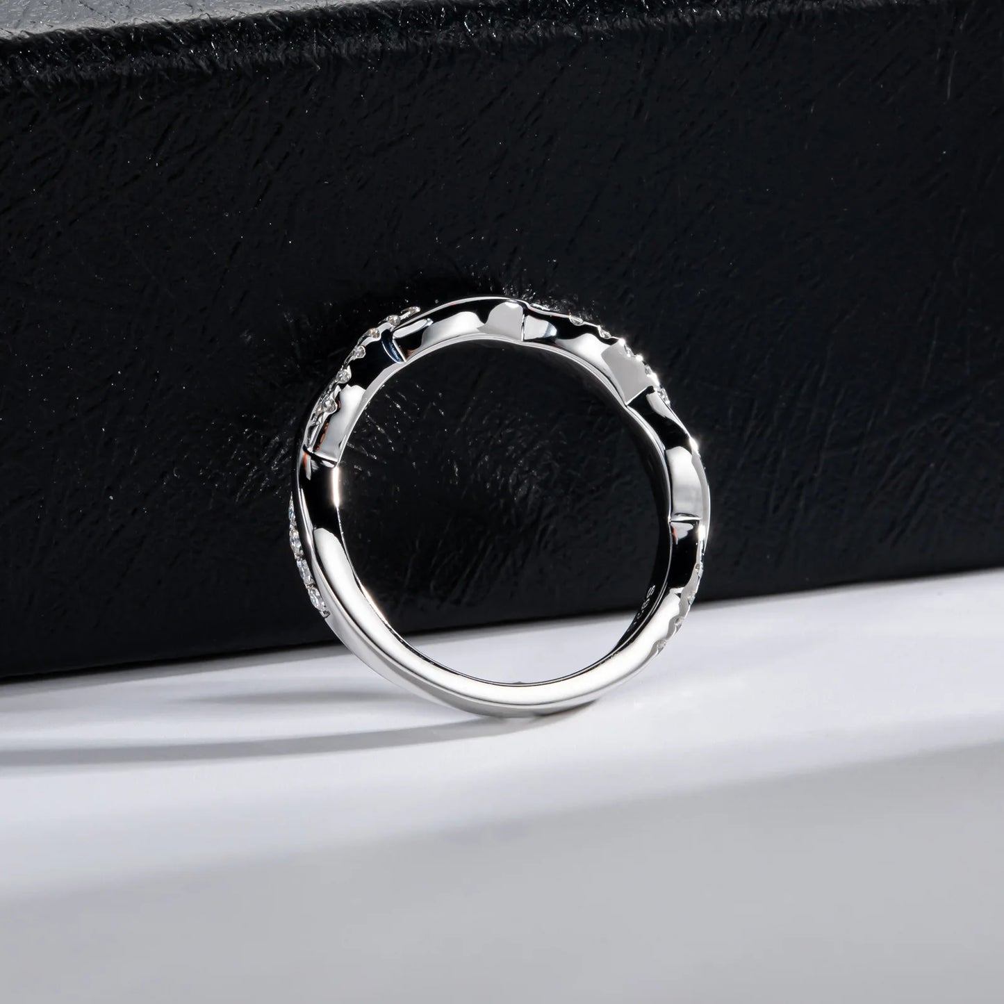 Carnica Luxury 925 Sterling Silver 1CT Real Moissanite Ring for Women Sugar Cube Pull-twist Arm GRA Diamond Wedding Jewelry Gift