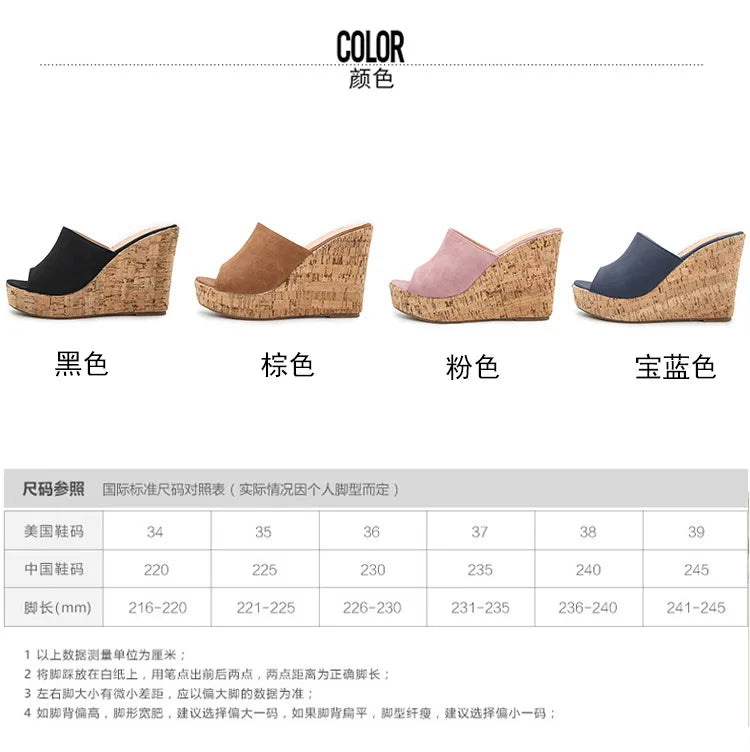 11CM Super High Heels Platform Sandals Women Wedges Open Toe Shoes Ladies Summer Slip On Slippers Beach Slides Femmes Sandalias