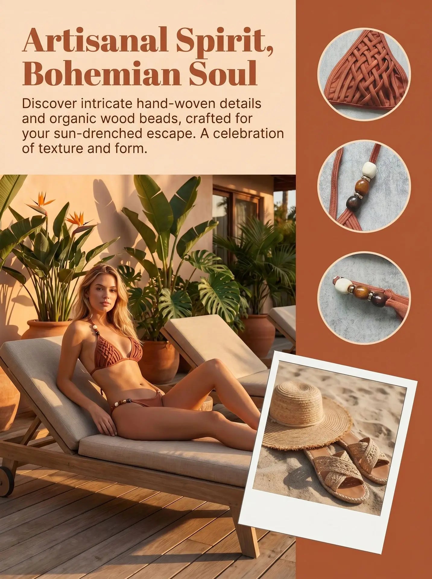 Sexy Brown Bikini Set 2026 Women Pearls Strap Hole Out Push Up Bra Thong Swimsuit Brazilian Beach Bathing Suit Micro Swimwear