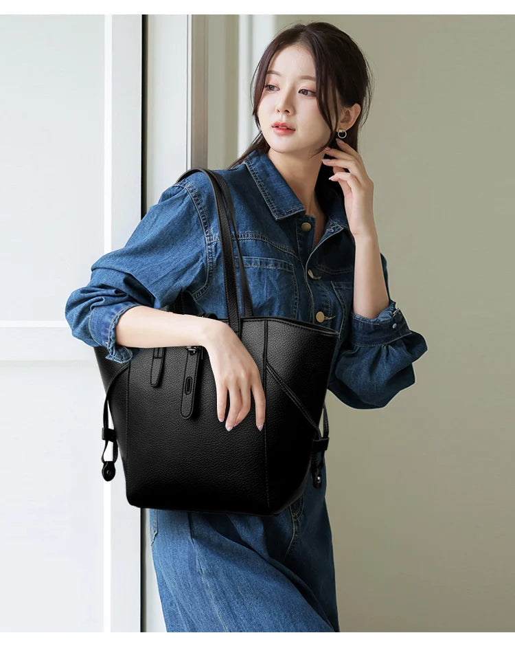 Luxury Brand PU Leather Shoulder Bags Women Fashion Large Capacity Handbag Elegant Crossbody Purse For Ladies Casual Office Tote