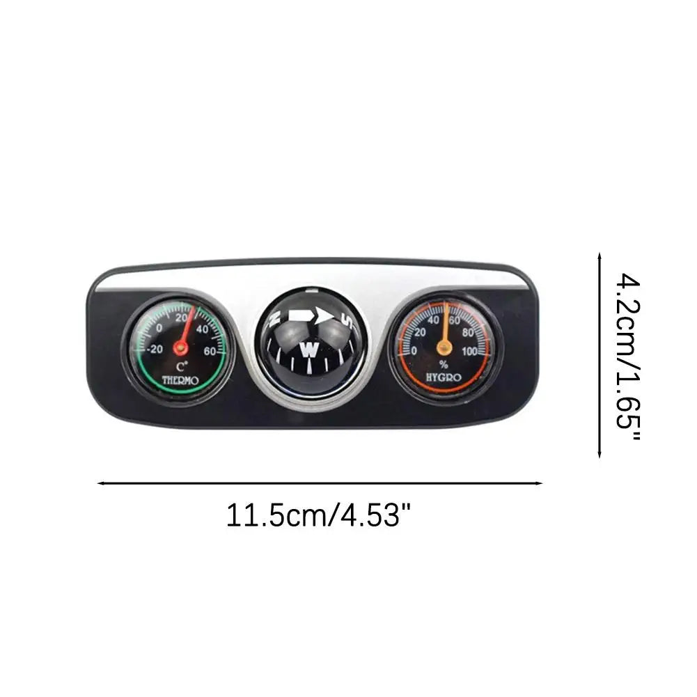 3 In 1 Car Compass Thermometer Hygrometer Dash Mount Navigation Ball Direction Pointer For Vehicle Auto Boat Accessories