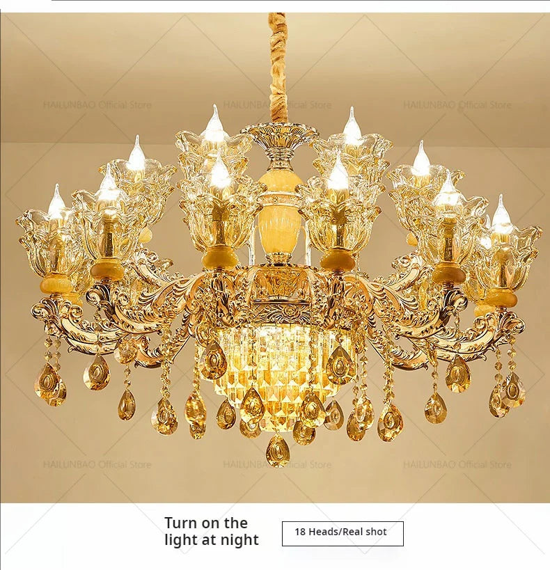 Postmodern Chandelier Living Room Lights European Dining Room Bedroom Home Master Luxury Atmospheric Lamps Villa Crystal Lamps