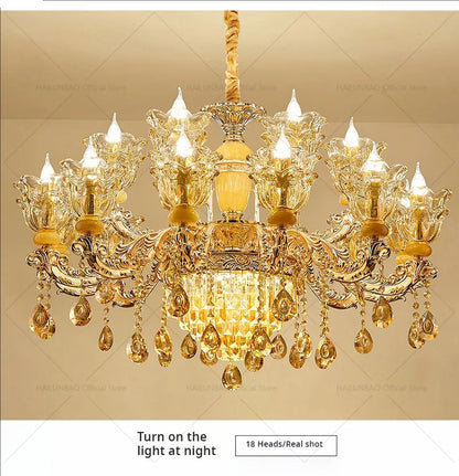 Postmodern Chandelier Living Room Lights European Dining Room Bedroom Home Master Luxury Atmospheric Lamps Villa Crystal Lamps