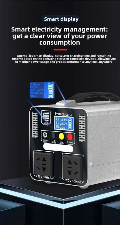 300W Portable Power Station 220V 166.5wh/333wh Outdoor Solar Generator Household Portable Stall Camping Emergency Power Supply
