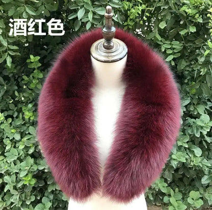 Real Fox Fur Collar for Women Coat Jacket Female Wraps Winter Warm Fur Scarf Extra Large Size Neck Warmer Fur Shawls Scarves