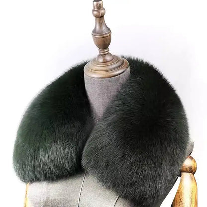 Natural Fox Fur Collar Removable Real Fur Square Collar for Coat Fashion Accessory for Women down Jacket Large Scarf Scarves