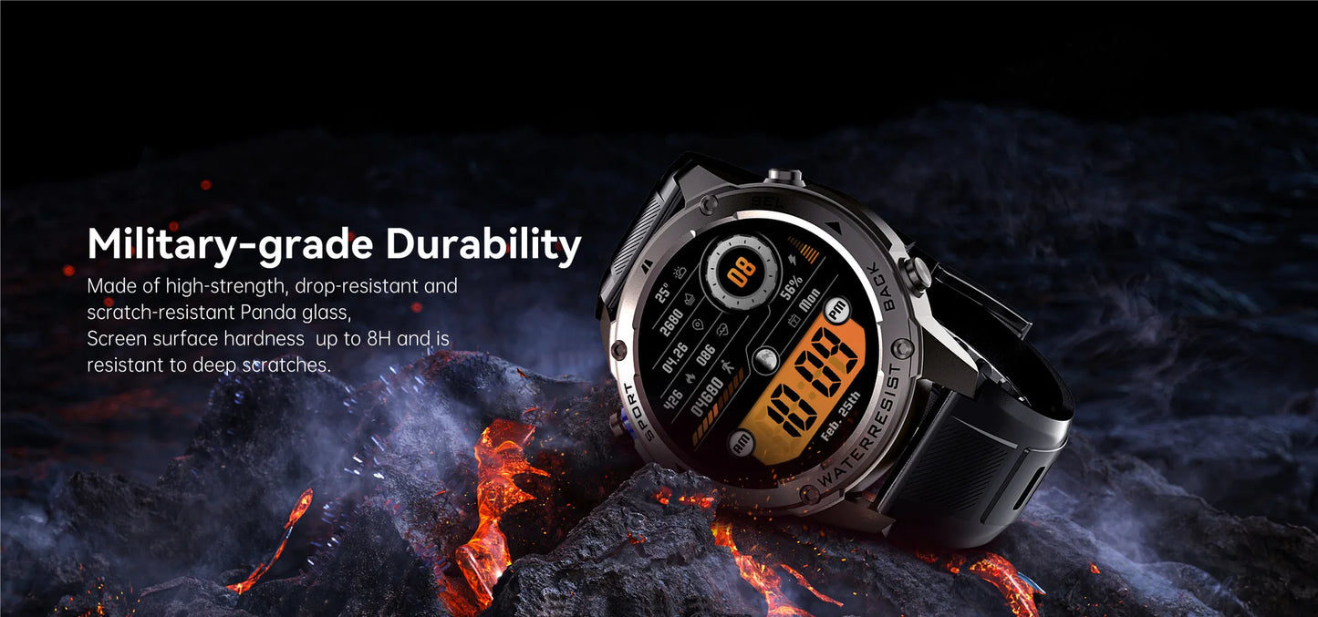 AMOLED Smart Watch DM56 Bluetooth Calling 500mAh Battery GPS Dual Band Satellite Outdoor Sports  Fitness Tracking Smartwatch
