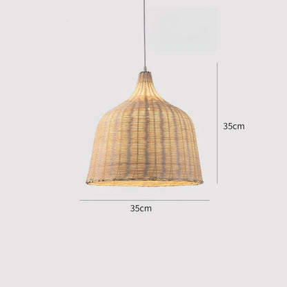 JOYINLED 26/30/35/45cm Natural Bamboo Handmade Pendant Lights Boho Rustic Ceiling Pendant Lamp Farmhouse Southeast Asian E26 E27