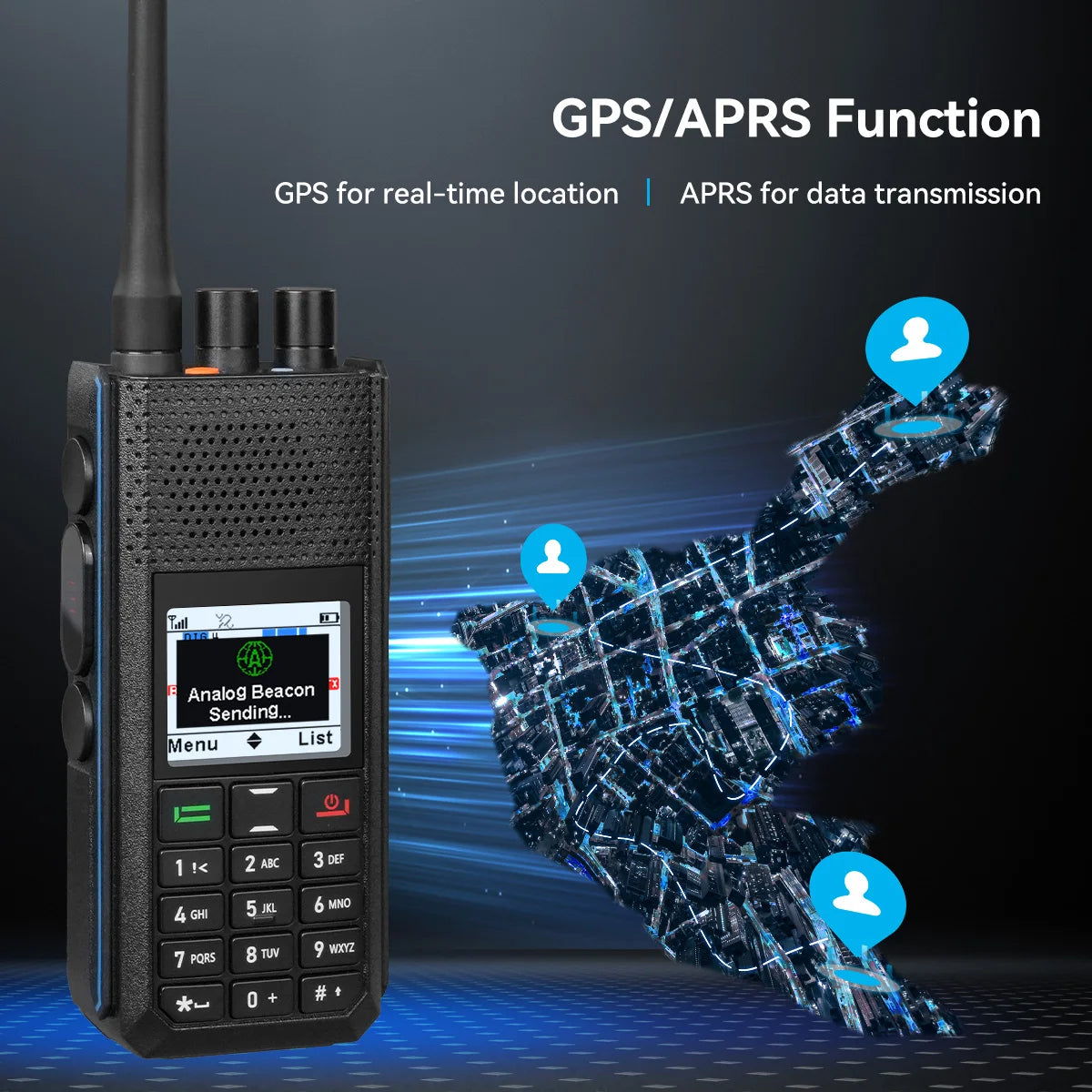 Retevis Ailunce H1 DMR Walkie Talkie Long Range Ham Radio UHF VHF Communication Two-way Radio Station FM GPS APRS