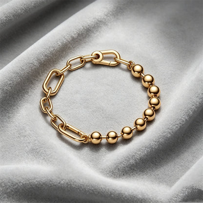 Hot Sale Original Me Bracelet Fit Charm Beads Round Beads For Women 925 Sterling Silver Luxury femme Bracelet Jewelry Trinkets