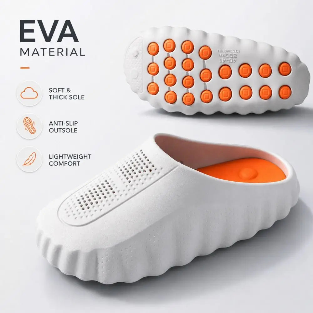 Soft EVA Men's Slippers Outdoor Acupressure Breathable Thick Sole Slippers Non-Slip Lightweight Summer Beach Sandals