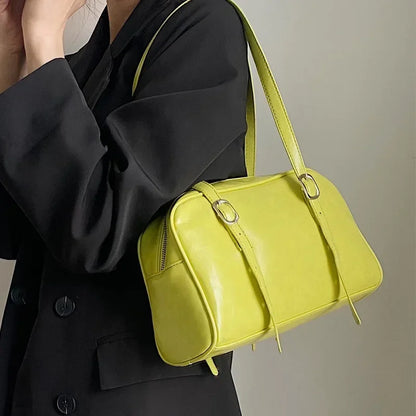 2026 Luxury Designer Handbags Pure Color Causal Bag Big Capacity Pillow Underarm Bag Green Commuter Shoulder Bags for Women