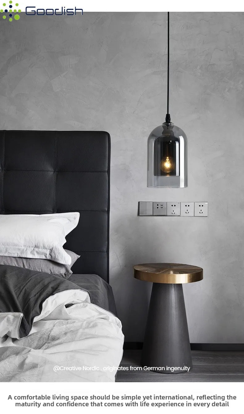Modern Crystal Coal Oil Glass Stone Bottle LED Pendant Lights Art Creative Indoor Lamps for Bedroom Home Decoration Chandeliers