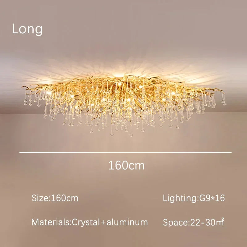 Rectangle Luxury Gold Crystal Chandelier For Dining Living Room Lobby Kitchen Table Modern Lurxy Gold Crystal Celling Chandelier