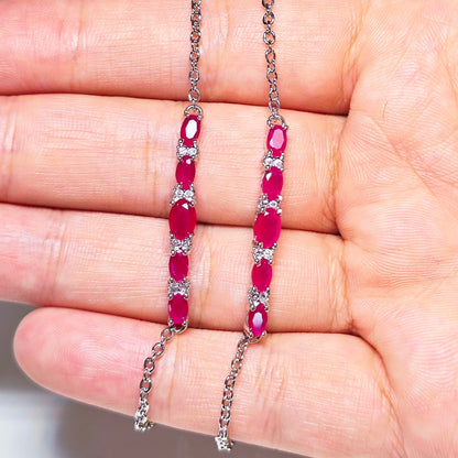 WEDDING Natural Ruby Bracelet For Women Adjustable Fine Jewelry Stone luxury fashion women jewelry anniversary & engagement