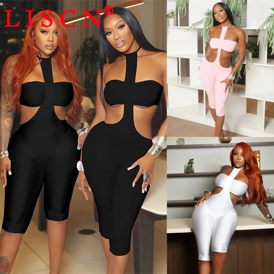 10 Bulk Items Wholesale Lots Jumpsuits for Women Sexy Sleeveless Printing Bodycon Rompers Party Club Clothes K17340