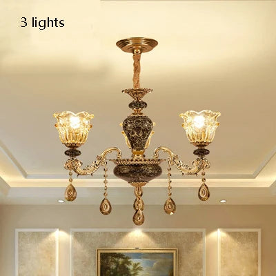 Luxury Lamp Dining Room Bedroom Decoration French Retro Chandelier Lighting Crystal Fixtures Chandelier Living Room Grand