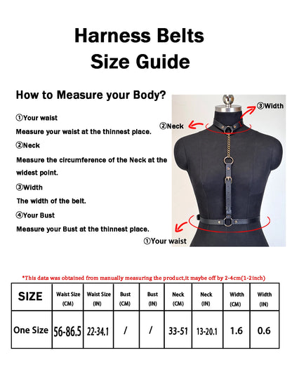 Fashion PU Leather Waist Belt For Women Punk Gothic Chest Harness Belt Harajuku Suspenders Clothing Accessories